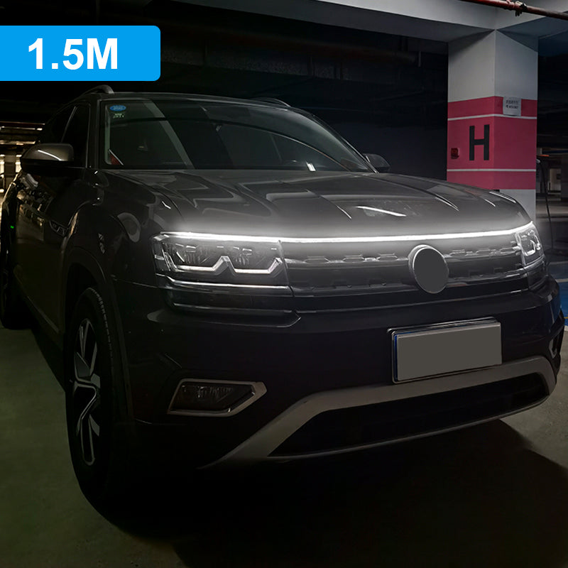 LED Daytime Running Light Scan Starting Car Hood Decorative Lights DRL Auto Engine Hood Guide Decorative Ambient Lamp 12V