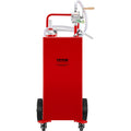 VEVOR 30 Gallon Fuel Caddy, Gas Storage Tank 4 Wheels, With Manuel TransferPump, Gasoline DieselFuel Container For Cars, Lawn Mowers, ATVs, Boats, More, Red