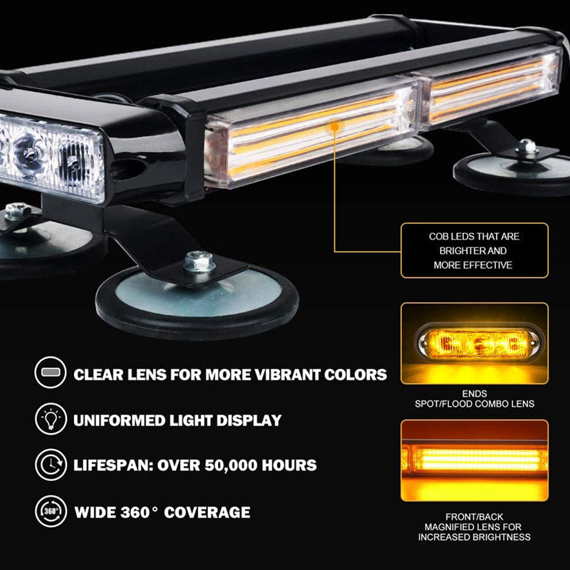 Car Double Row Section Strobe Light Engineering Vehicle Led Road Lights