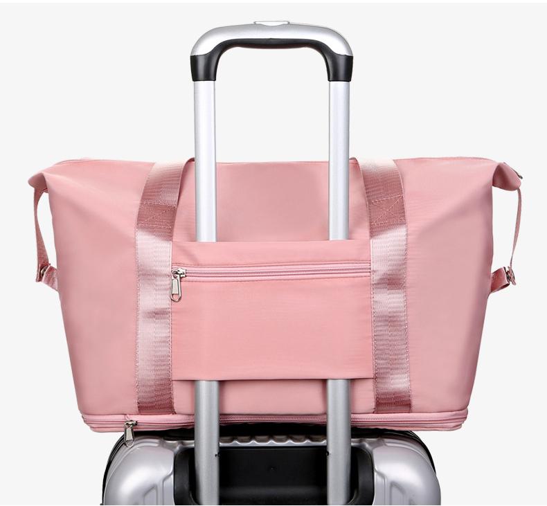 Large Capacity Expandable Gym Bag For Women - Waterproof Travel Duffel With Wet Pocket,Versatile Yoga Sports Bag With Shoe Compartment ,Stylish Tote & Shoulder Bag For Gym & Weekender