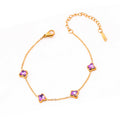 Simple Color Zircon Rhinestone Irregular Heart Water Drop Bracelet