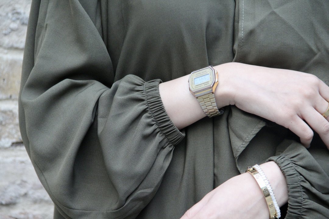 European And American Muslim Arabic Solid Color Hooded Robe Dress