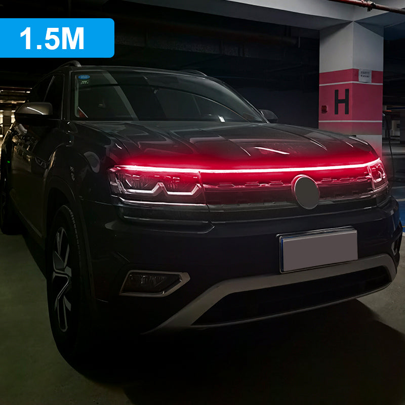 LED Daytime Running Light Scan Starting Car Hood Decorative Lights DRL Auto Engine Hood Guide Decorative Ambient Lamp 12V