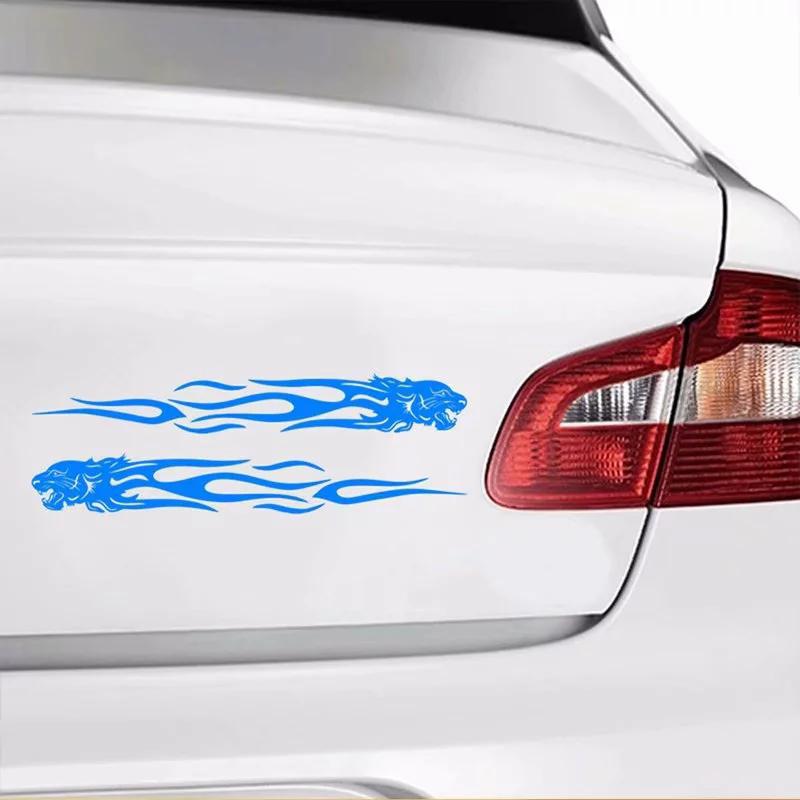 Car Sticker Tiger Flame Totem Pull Flower