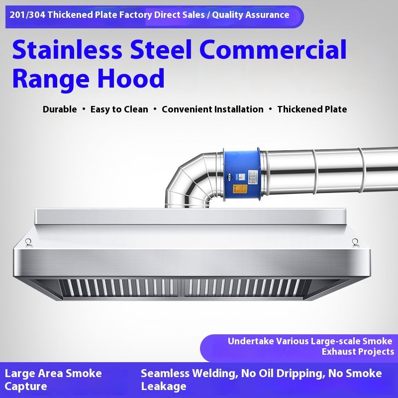Thickened Stainless Steel Exhaust Hood Commercial Kitchen Restaurant Canteen