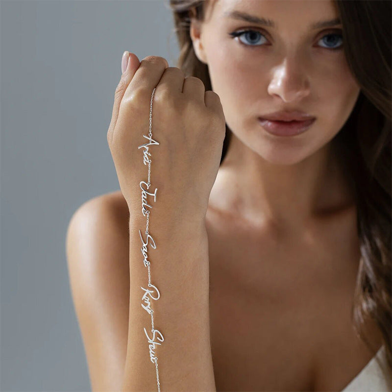 Personalized Stainless Steel Cut Multiple English Name Necklace