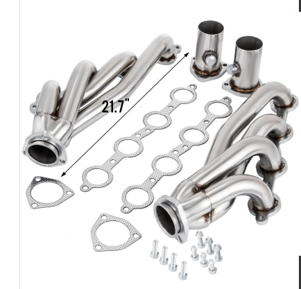 VEVOR Exhaust Header Set 1 Exhaust Turbo Headers, Stainless Steel Exhaust Manifold Headers, Shorty Engine Conversion LS Swap Exhaust Headers For Chevy LS1 LS2 LS3 LS6 LS10 SUV Truck Car