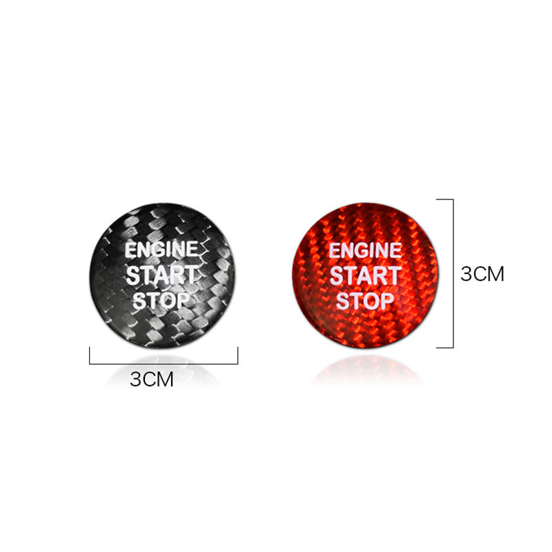 Crown C-hr One-key Starter Stickers Car Interior Real Carbon Fiber Modification Parts