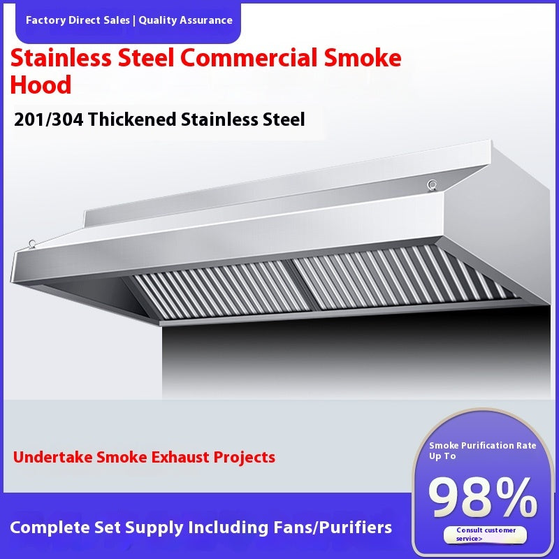 Thickened Stainless Steel Exhaust Hood Commercial Kitchen Restaurant Canteen