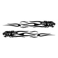 Car Sticker Tiger Flame Totem Pull Flower