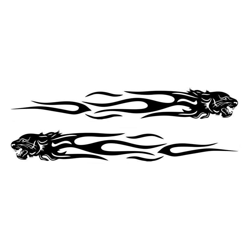 Car Sticker Tiger Flame Totem Pull Flower